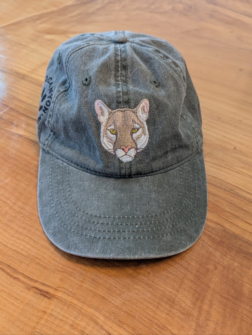 Green Embroidered Grand Canyon Mountain Lion Baseball Cap